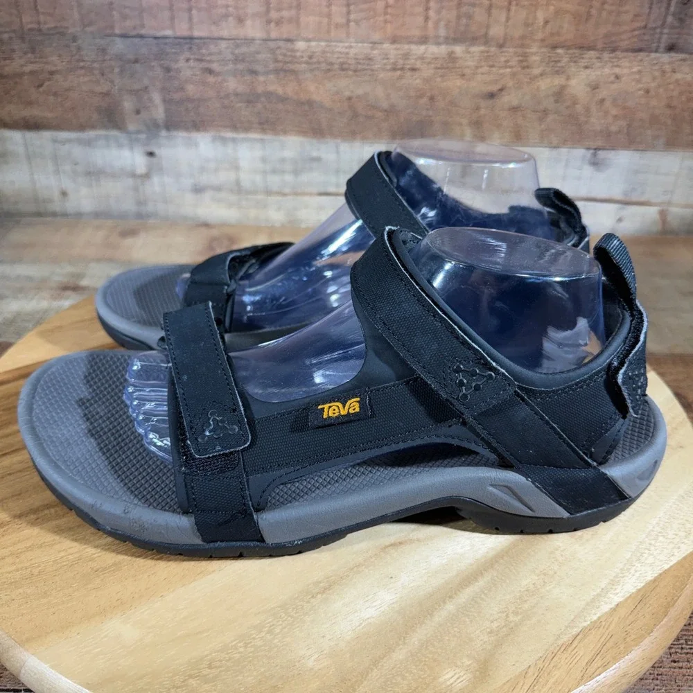 Teva Meacham Sandals Mens 10 Black Sport Universal Hiking Water 1110392 Beach